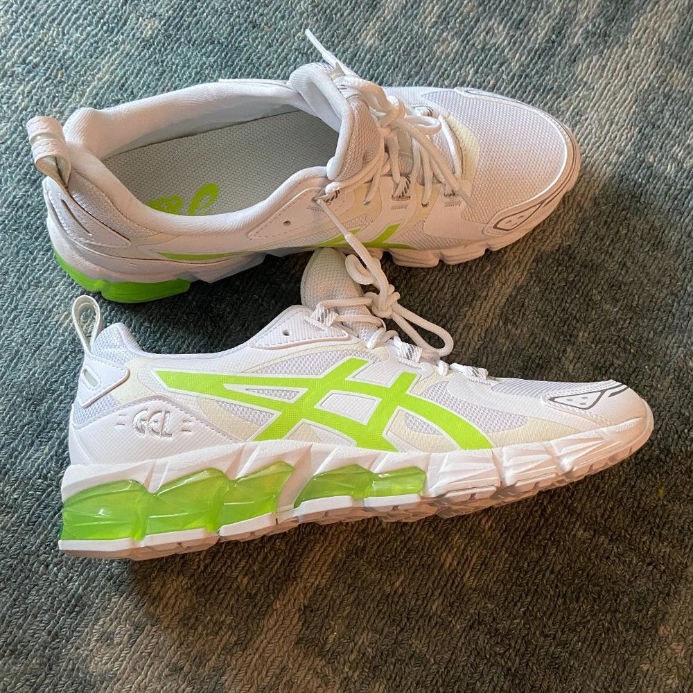 NEW nib ASICS  gel quantum 180 white lime green women's Running Shoe sz 8.5 M
